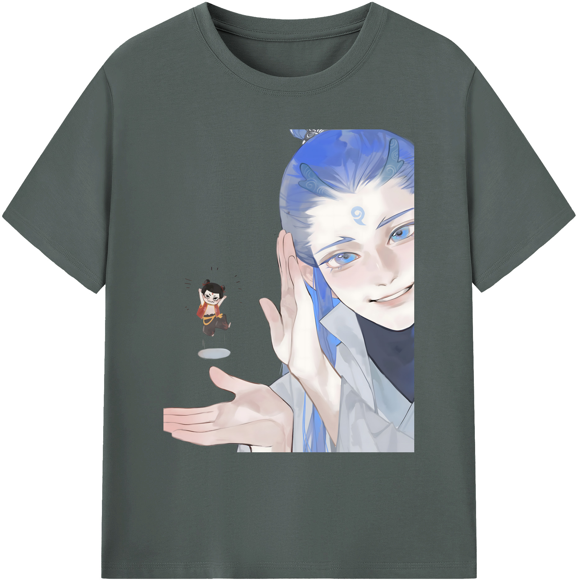 （画像用） Ne Zha 2 ナタ 魔童の大暴れ 綿100％ メンズ半袖Tシャツ｜肌触りやわらか＆通気性
